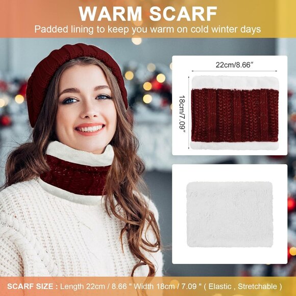 Winter Knitted Set for Women and Girls Hat Scarf Gloves Earmuffs Socks Warmer - Picture 4 of 7